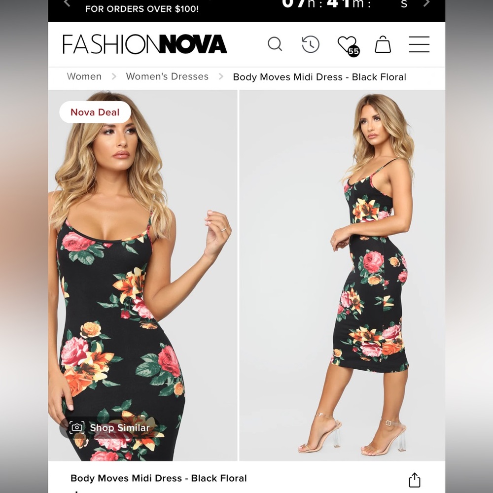 FASHION NOVA MIDI DRESS